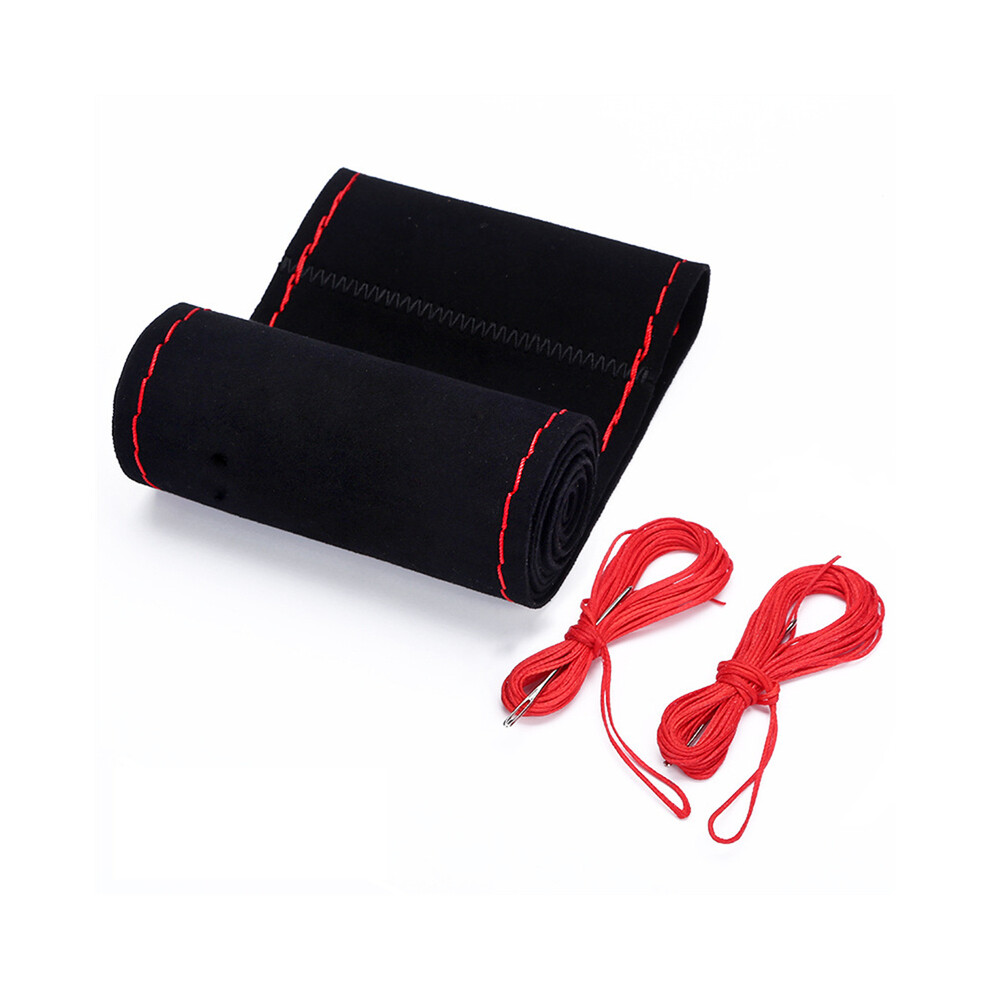 Maxpower (Ca248-Br) Universal Suede Leather Cover Steering Wheels Stitch Steer Cover Diy Hand