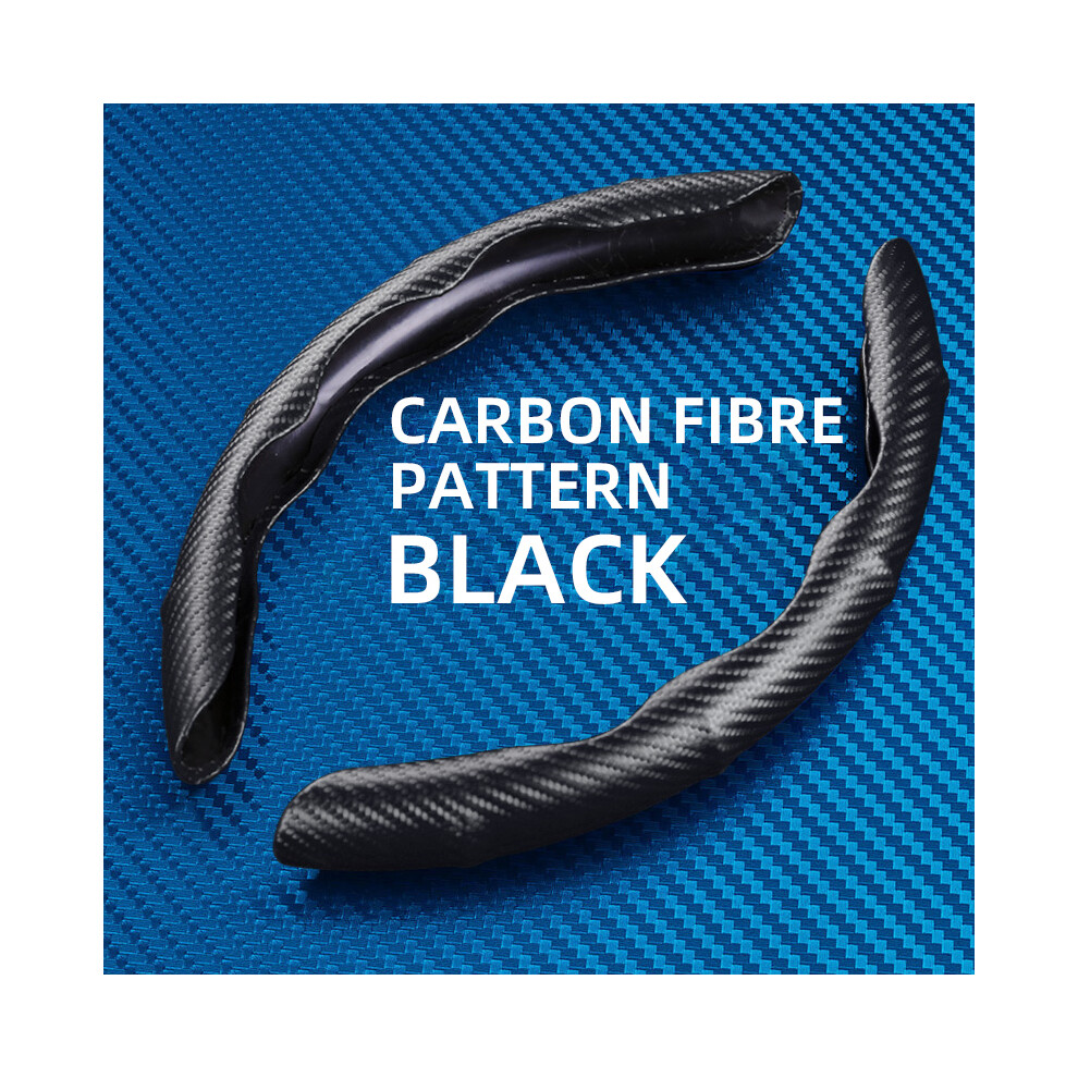 Maxpower ( Carbon Fiber) 1Pair Car Steering Wheel Covers Carbon Fiber Auto Universal Steering Wheel Black