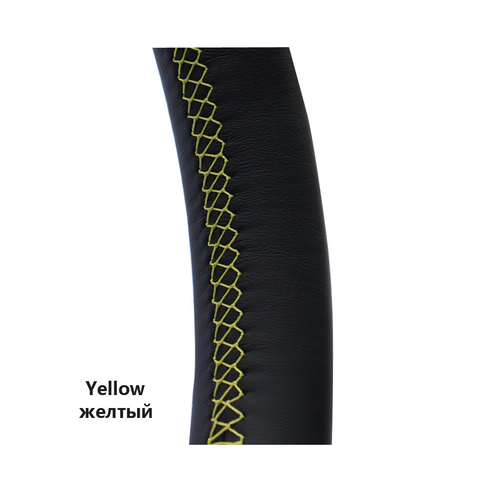 Maxpower ( Thread) Genuine Leather Car Steering Wheel Cover For Ford Mondeo 2007 2008 Yellow/Black