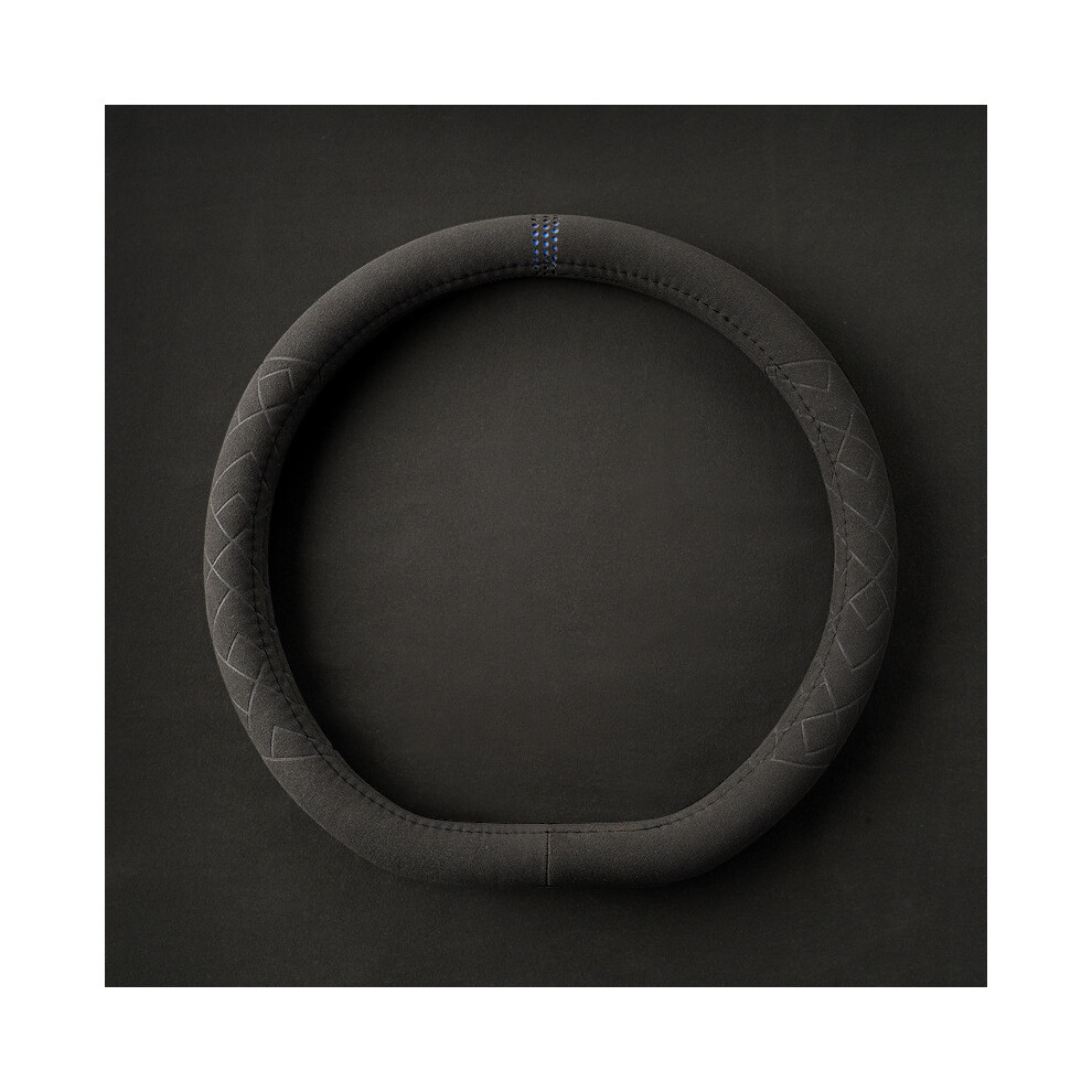 Maxpower (D Point) Car Steering Wheel Cover Universal Cowhide Suede Steering Wheel Blue/Black