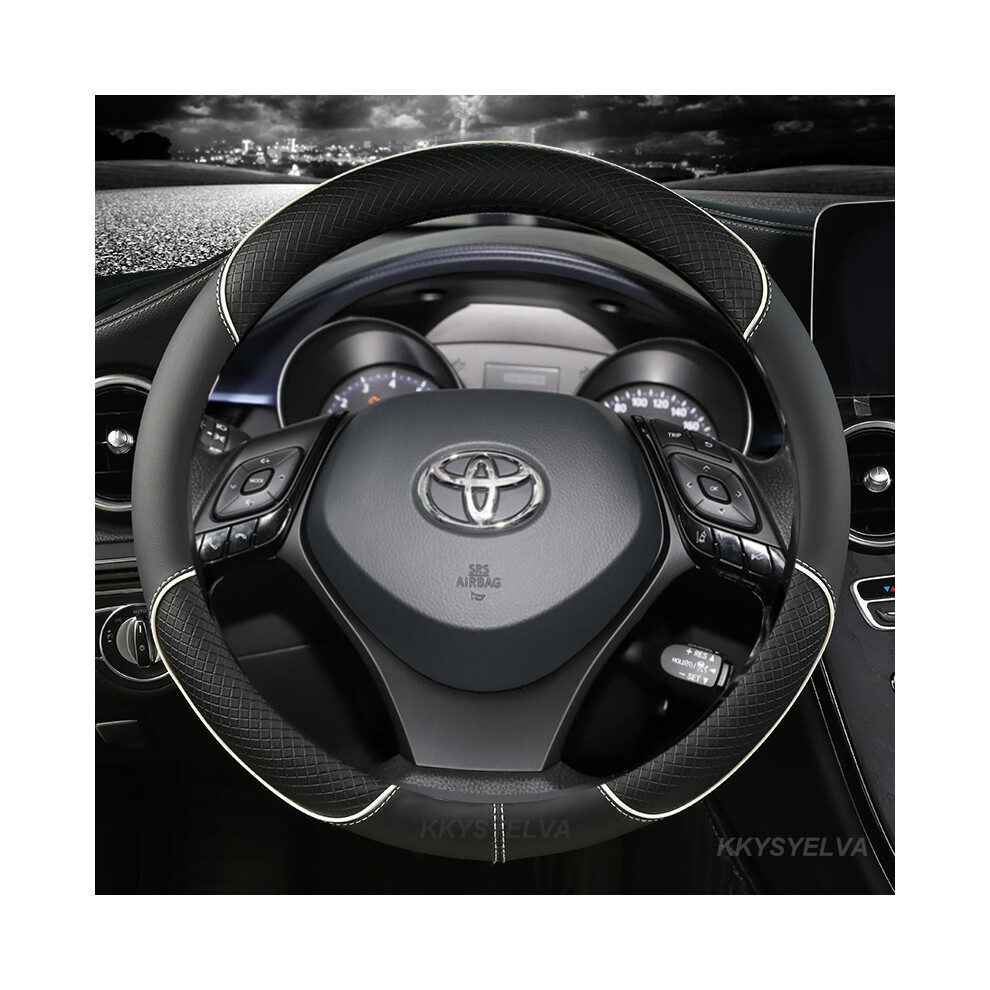Maxpower (White) Microfiber Leather Sport Car Steering Wheel Cover For Toyota Chr C-Hr White