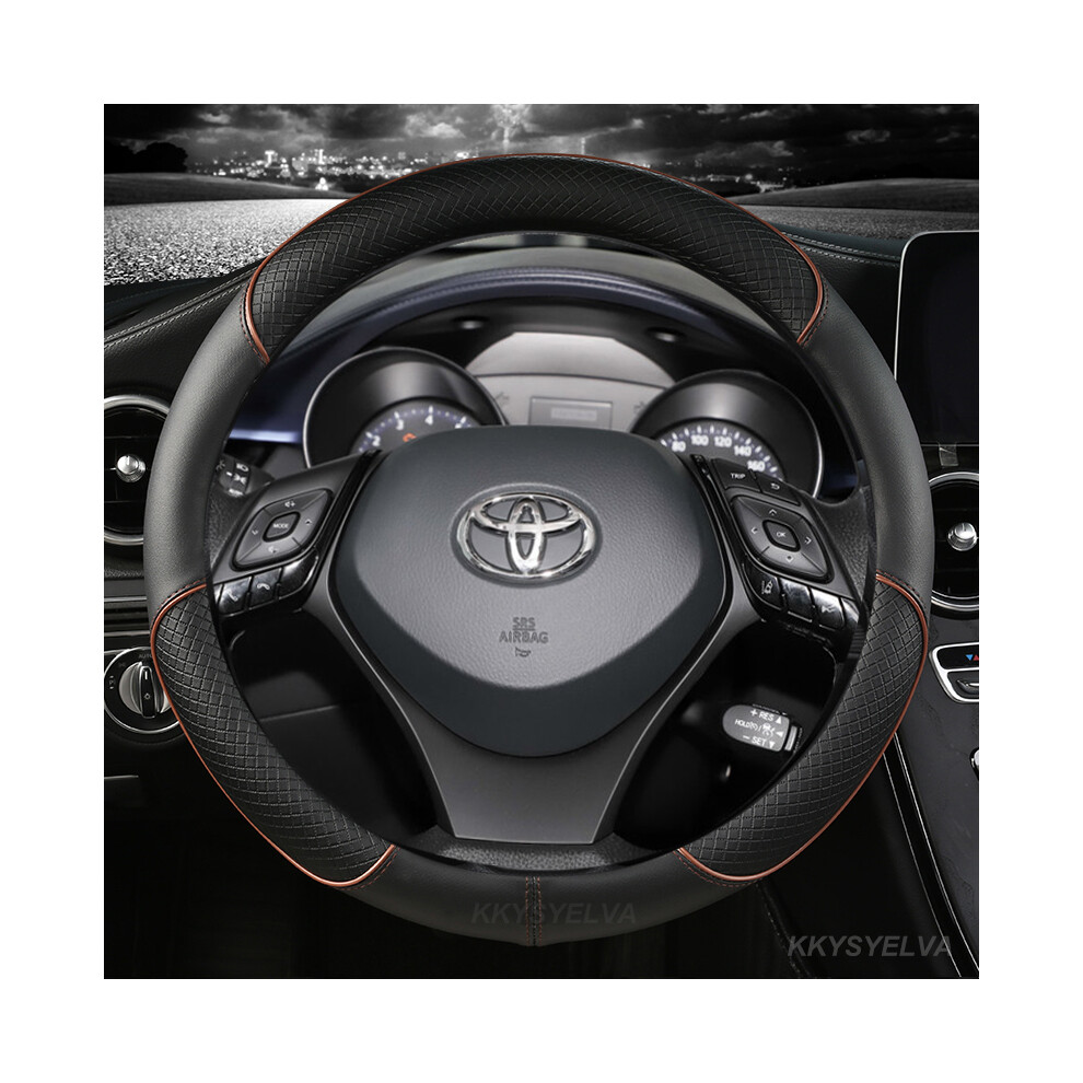 Maxpower (Coffee) Microfiber Leather Sport Car Steering Wheel Cover For Toyota Chr C-Hr