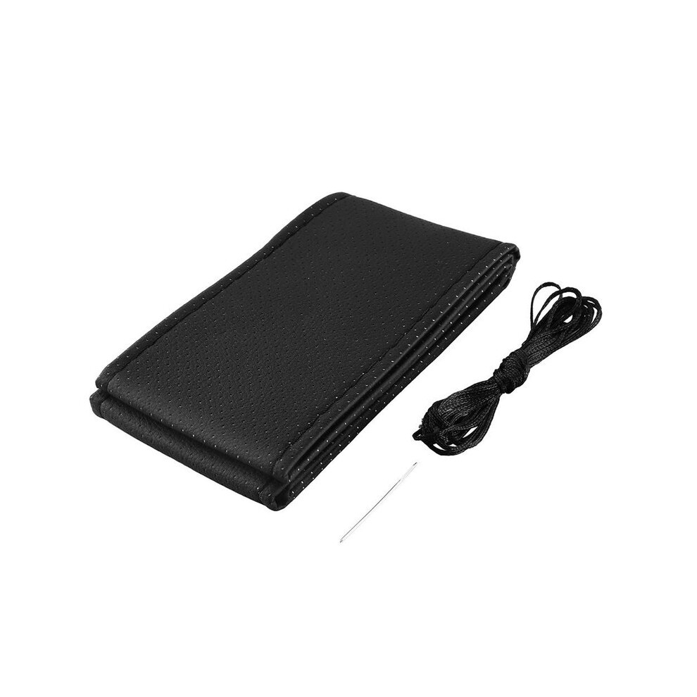 ( Thread) Car Steering Wheel Braid Cover Needles And Thread Artificial Leather Car Black 8293669615513