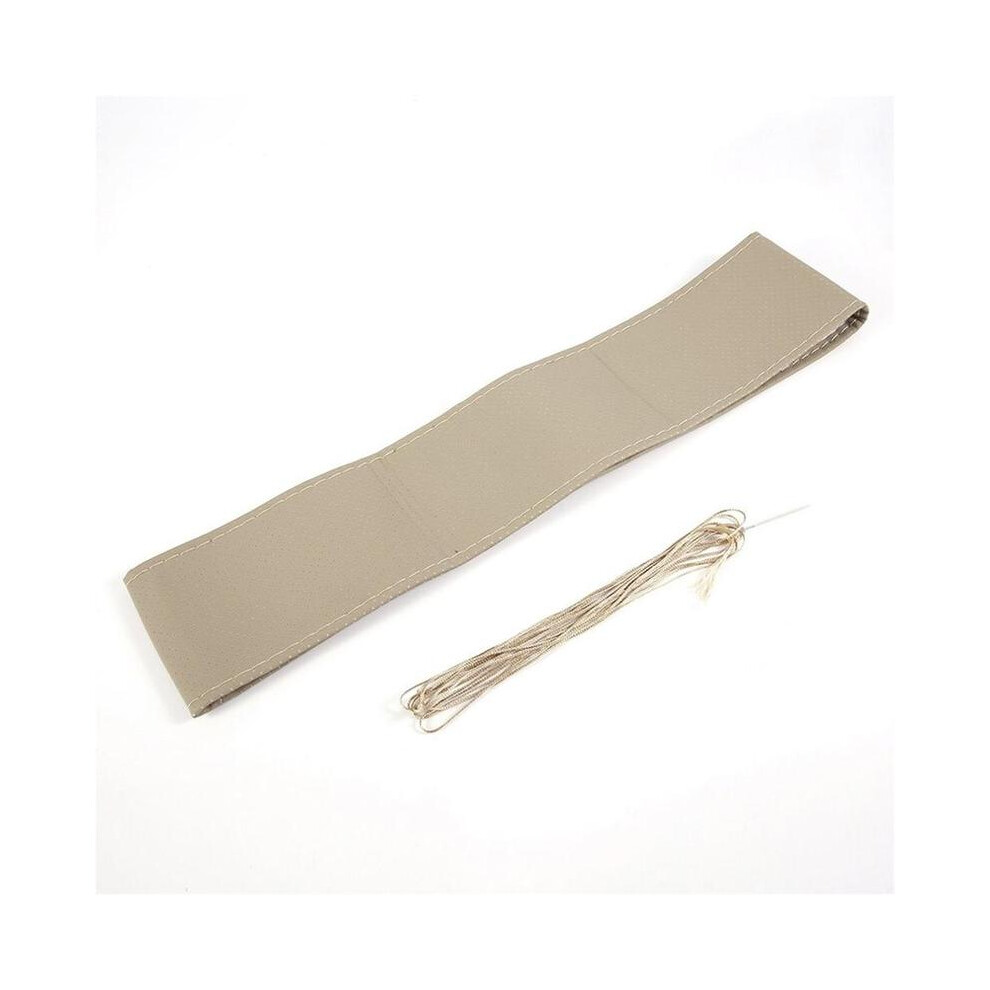 Maxpower (Beige Thread) Car Steering Wheel Braid Cover Needles And Thread Artificial Leather Car