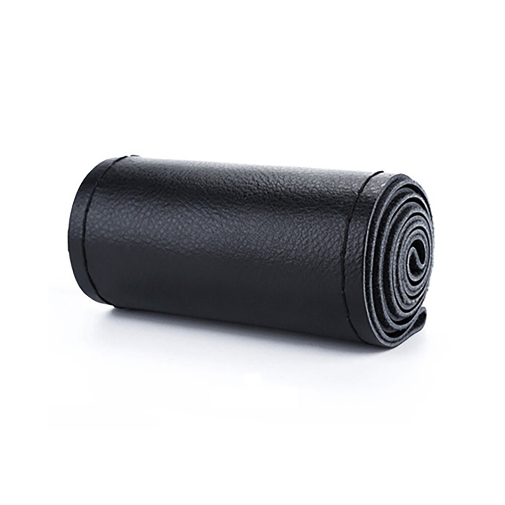 Maxpower (Black Thread) Artificial Leather Car Steering Wheel Cover With Needles And Thread Diameter