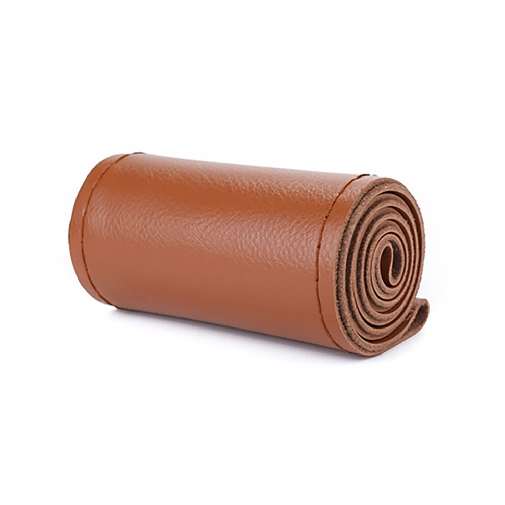 Maxpower (Brown Thread) Artificial Leather Car Steering Wheel Cover With Needles And Thread Diameter