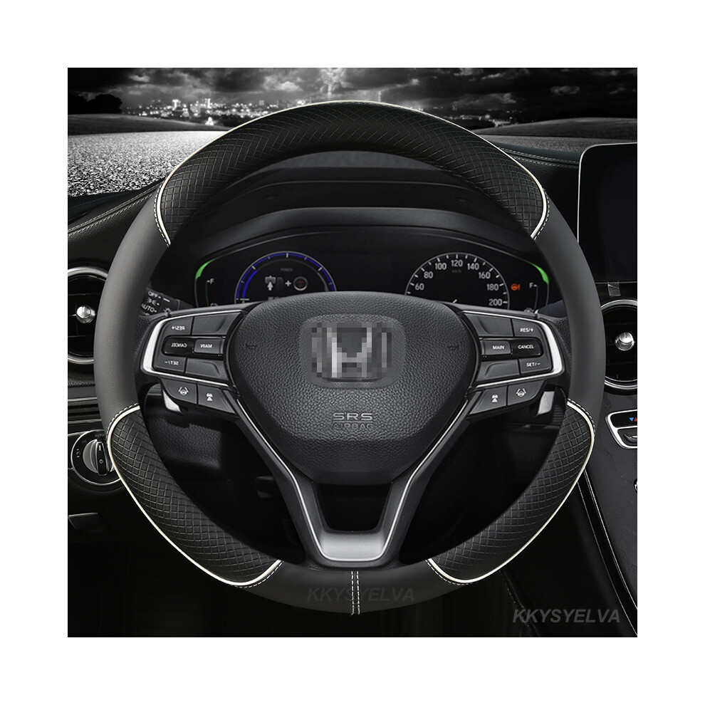Maxpower (White) Car Steering Wheel Cover Microfiber Leather For Honda Civic 2004 2006