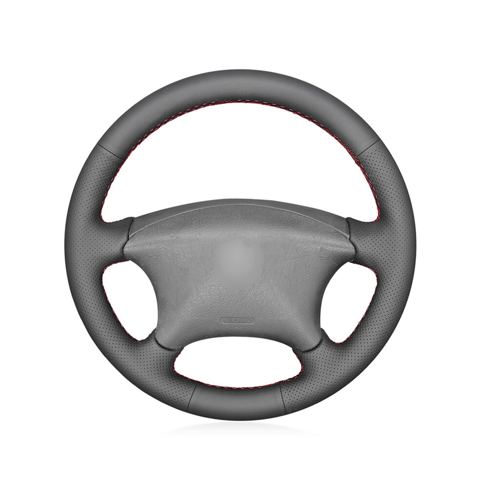 (Light Blue Thread) Black PU Faux Leather Steering Wheel Cover for Citroen Xsara Picasso 2001-2010-image-OPC-PDZNMC7-NEW