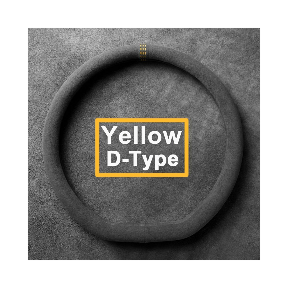 (-D-Type) Suede Cover For All Seasons Steering Wheel Cover Ultra-Thin Non-Slip D-Shaped Yellow 8293669653324