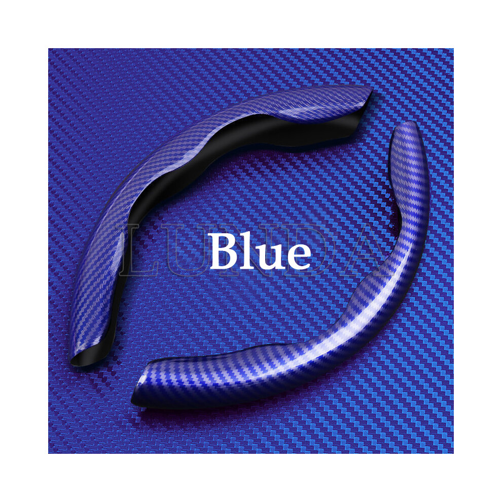 (Blue) 1Pair Car Steering Wheel Cover 38cm Carbon Fiber Steering Wheel Booster-image-OPC-PDZNMKT-NEW