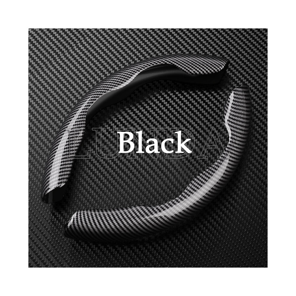 Maxpower (Black) 1Pair Car Steering Wheel Cover 38Cm Carbon Fiber Steering Wheel Booster Black