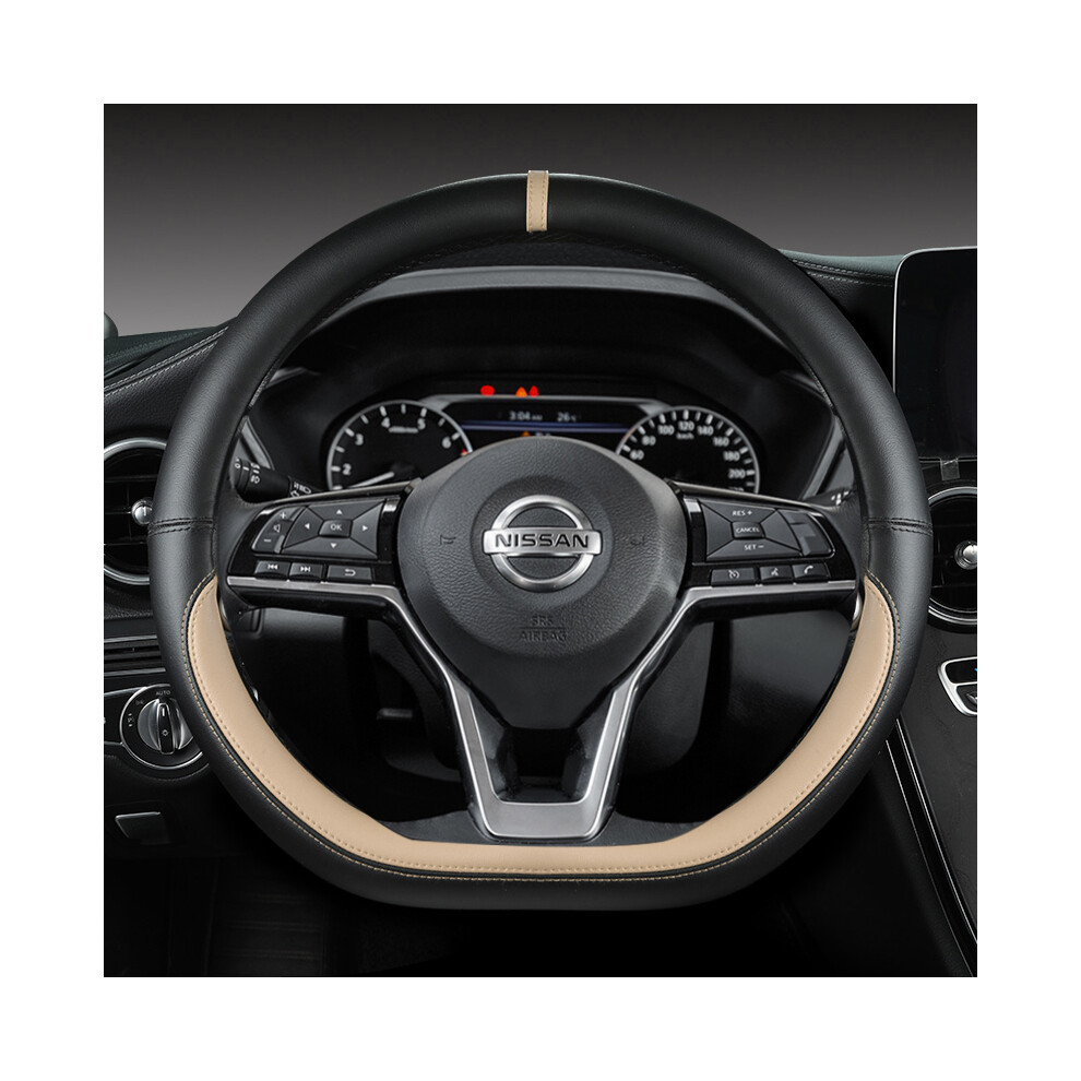Maxpower (Beige) Car Steering Wheel Cover For Nissan X-Trail Qashqai March Serena Micra Beige