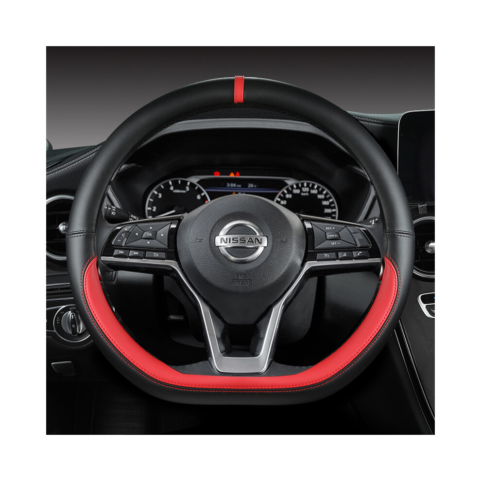 Maxpower (Red) Car Steering Wheel Cover For Nissan X-Trail Qashqai March Serena Micra Red