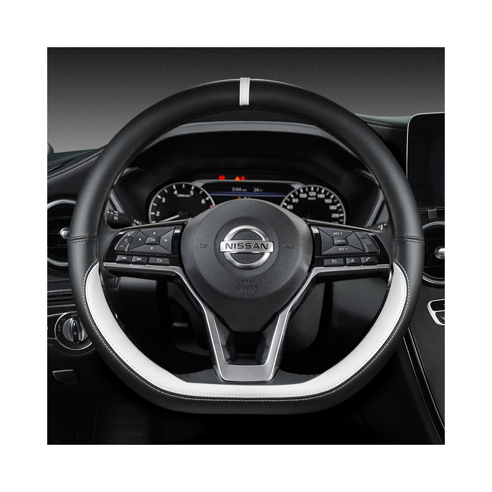 Maxpower (White) Car Steering Wheel Cover For Nissan X-Trail Qashqai March Serena Micra White