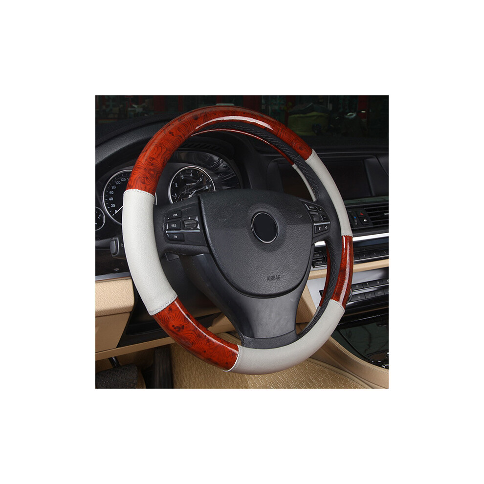 (COLOR 2) Newest Universal Deluxe Burl Wood Hyper-Flex Core Steering Wheel Cover-image-OPC-PDZNMSQ-NEW