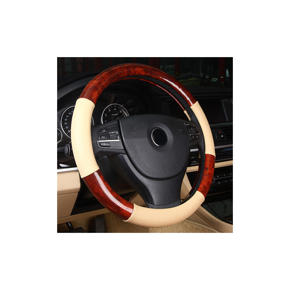 (COLOR 3) Newest Universal Deluxe Burl Wood Hyper-Flex Core Steering Wheel Cover-image-OPC-PDZNMSR-NEW