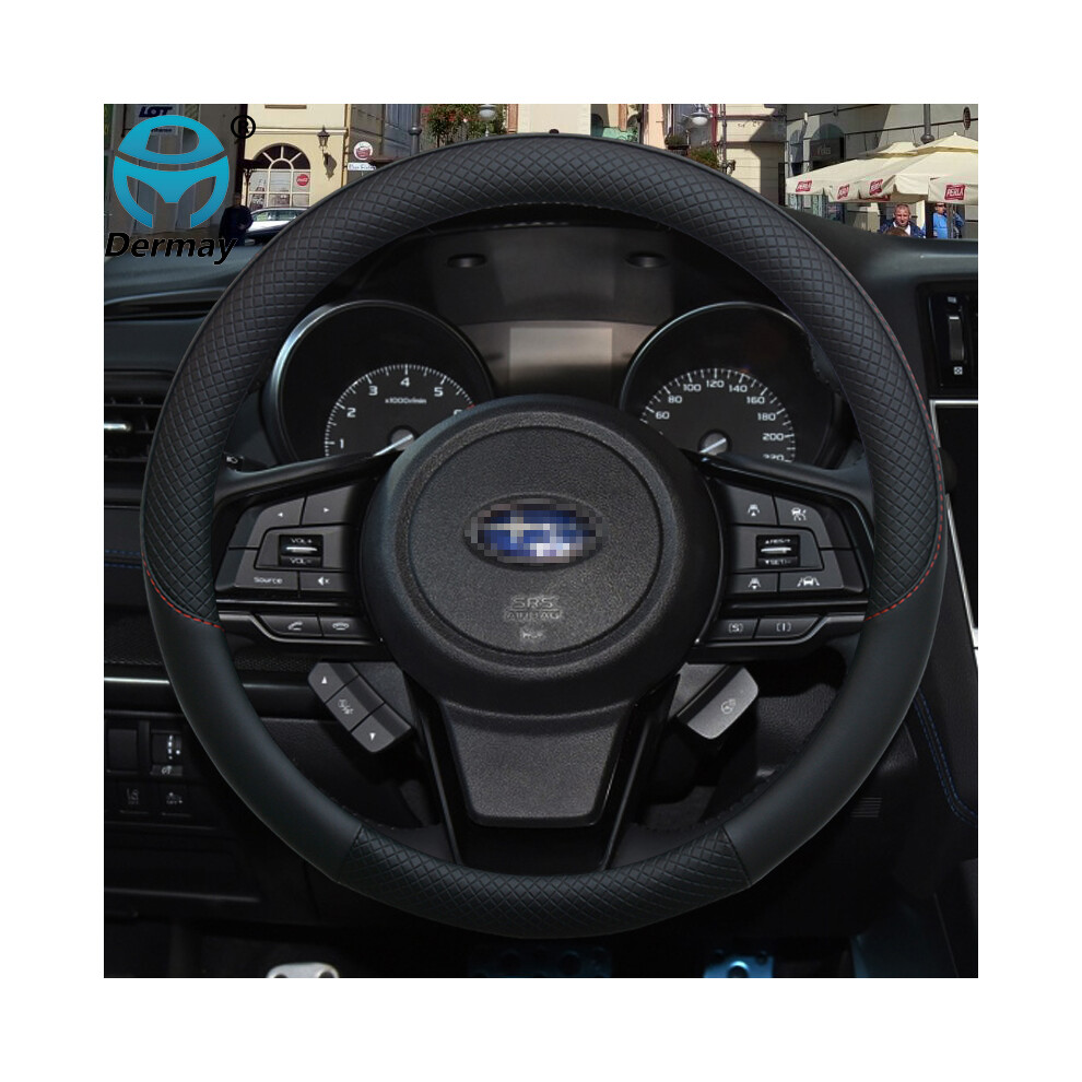 (Black) Leather Car Steering Wheel Cover Anti-slip for Subaru Forester Legacy-image-OPC-PDZNMVY-NEW