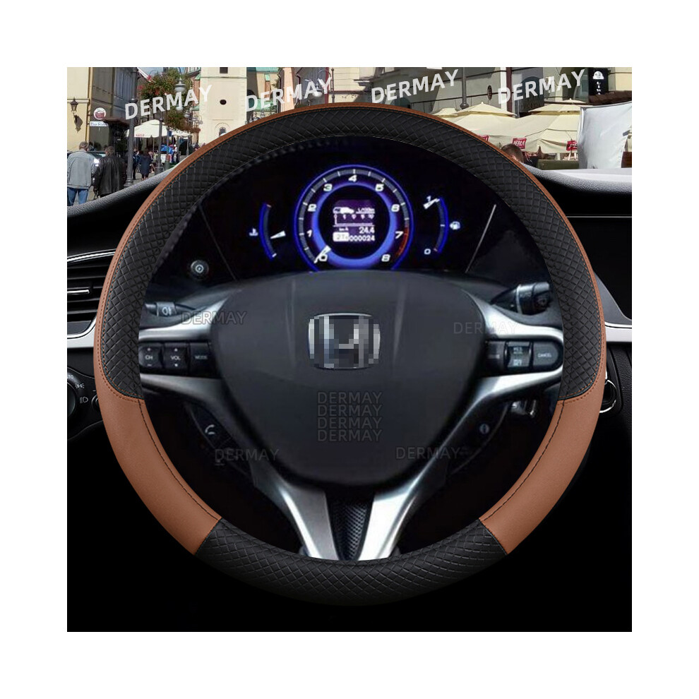 (Brown) For Honda Civic 2004 2006 2007 2008 2009 2012 2013 2014 2015 Car Steering Brown 8293669640782