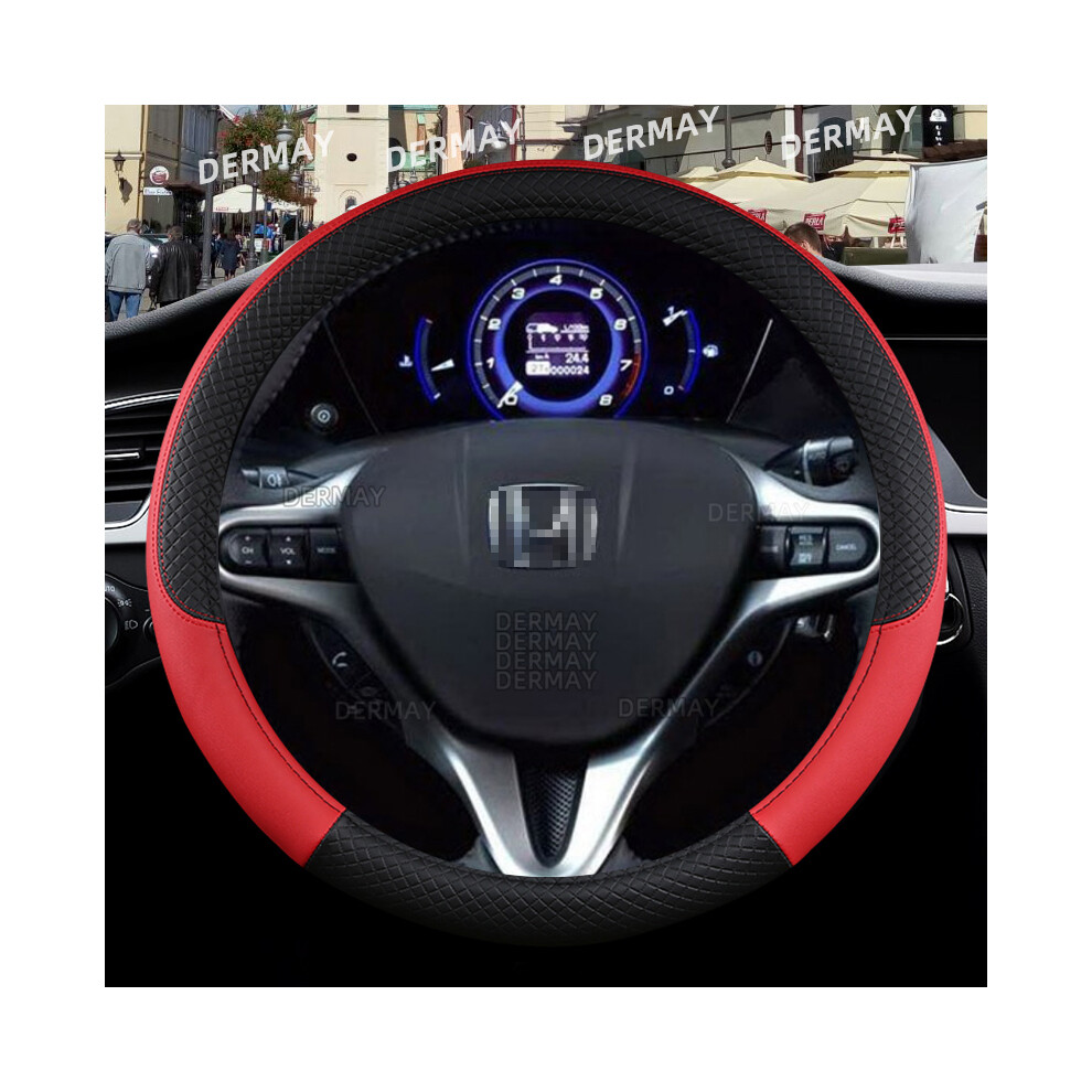 (Red) For Honda Civic 2004 2006 2007 2008 2009 2012 2013 2014 2015 Car Steering Red 8293669640805