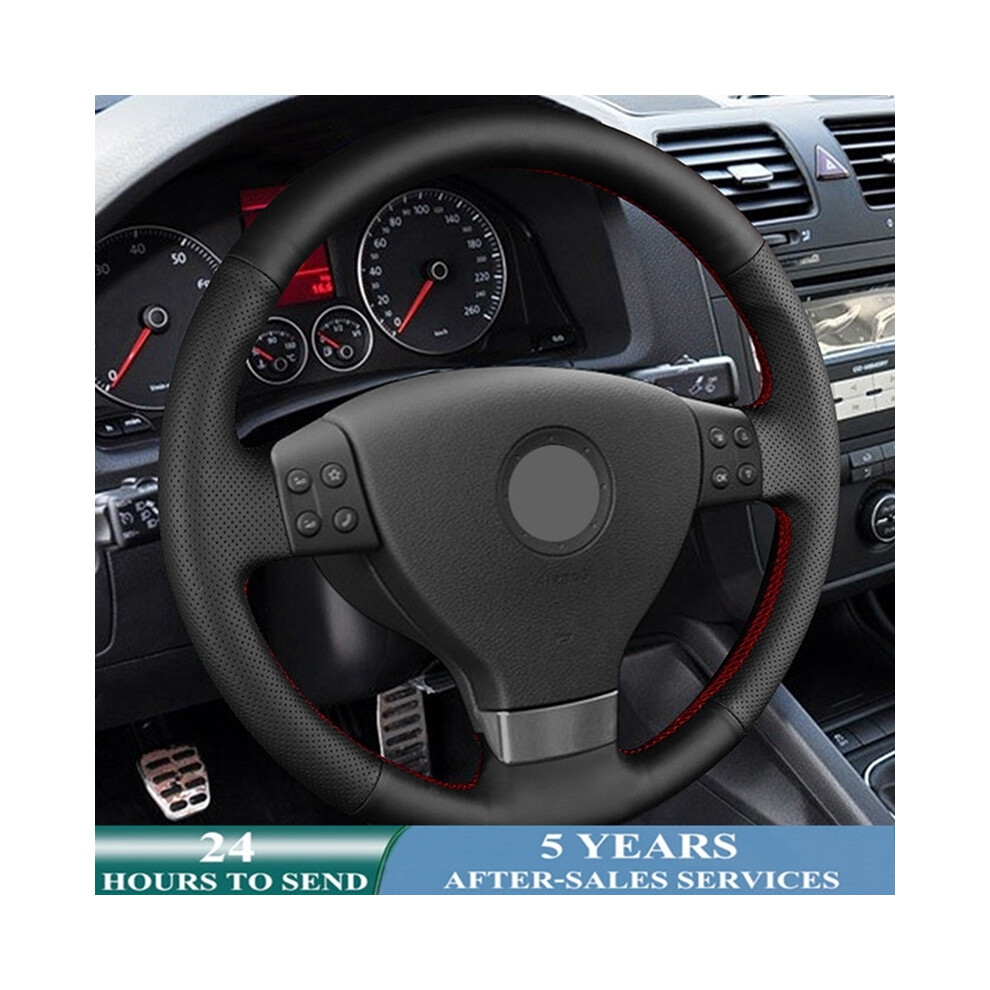 (Red Thread) Customized Car Steering Wheel Cover Hand Sewing Non-slip Car Accessories-image-OPC-PDZNNJ6-NEW