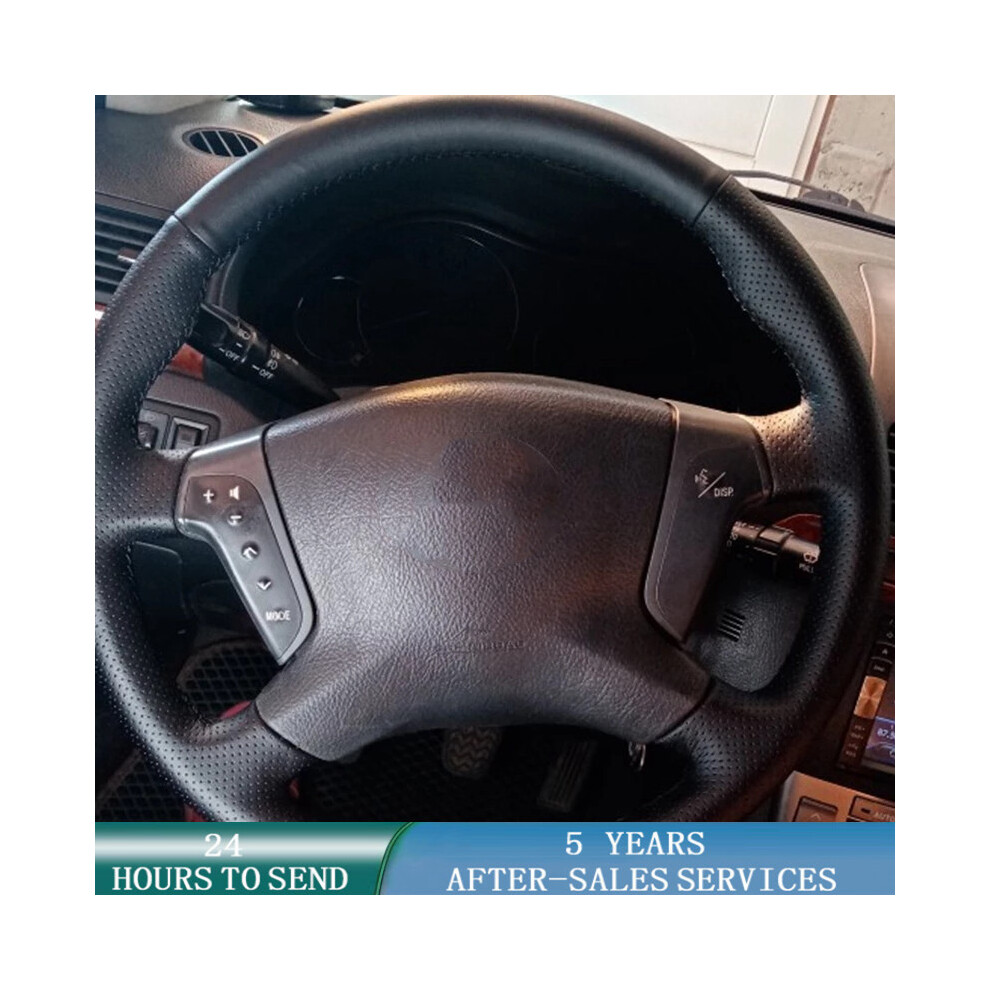 (Red Thread) Customized Car Steering Wheel Cover Hand Sewing Anti-Slip Leather Braid-image-OPC-PDZNNSQ-NEW