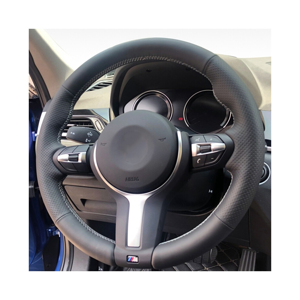 ( Thread) Car Steering Wheel Cover Artificial Leather Braid For Bmw M2 F87 F80 M3 White 8293669634156