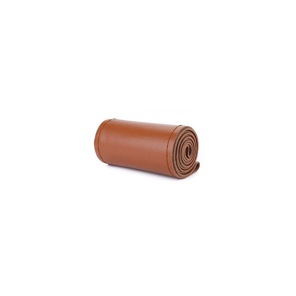 Maxpower (Brown Thread) Braid On Steering Wheel Car Steering Wheel Cover Artificial Leather Diameter