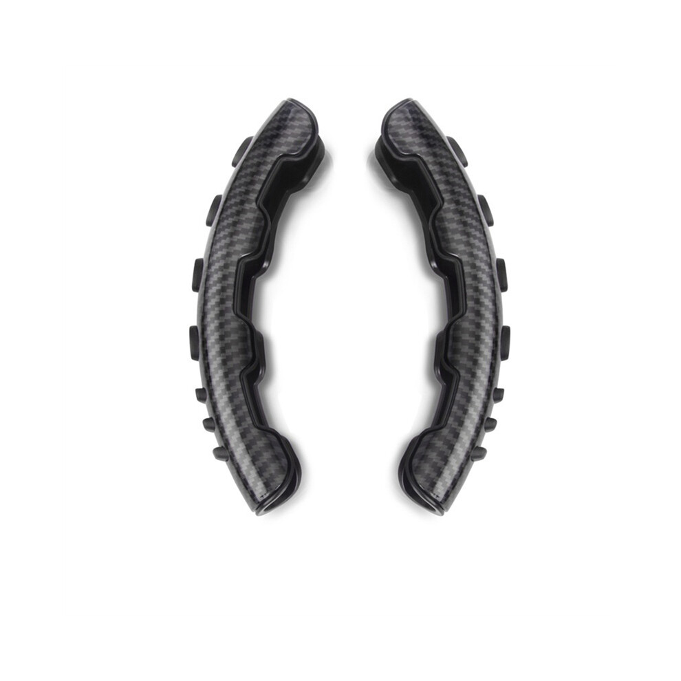 Maxpower (Black) 2Pcs Universal Car Steering Wheel Cover Carbon Fiber Car Steering Wheel Black