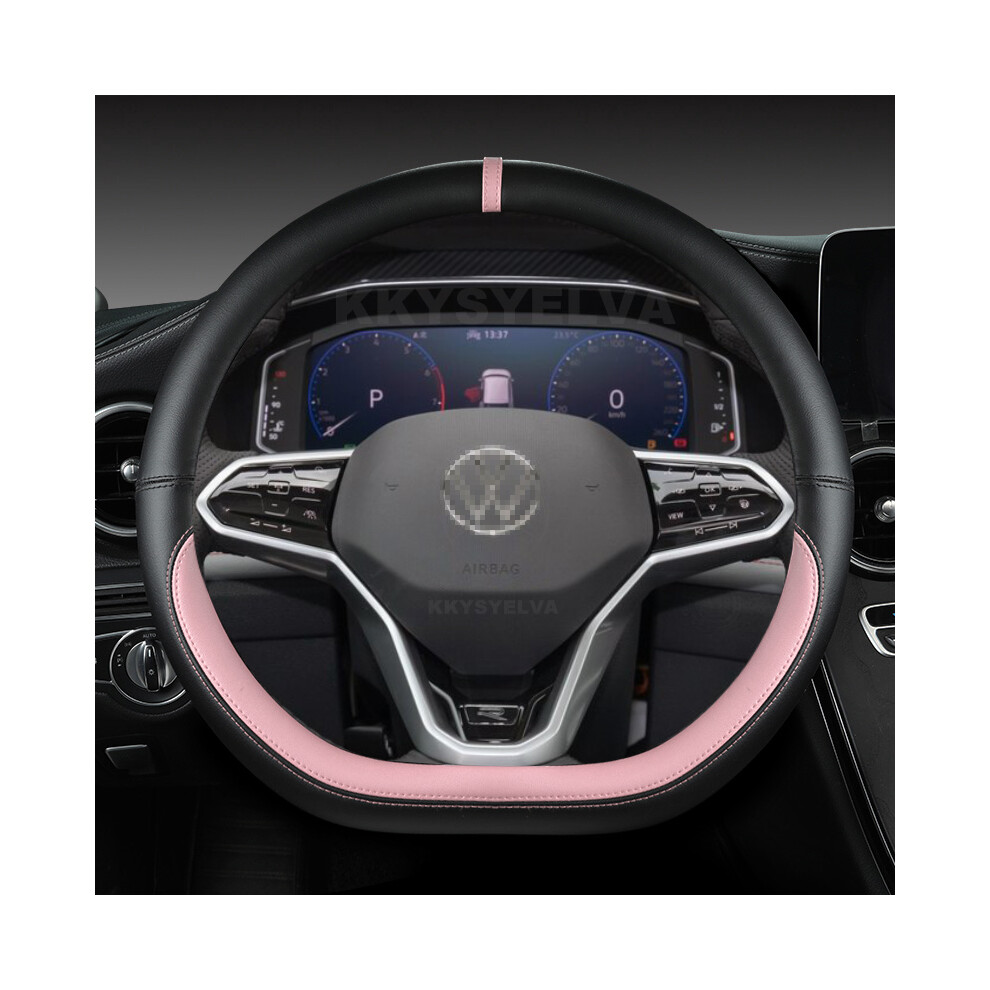 Maxpower (Pink) D Shape Car Steering Wheel Cover For Vw Sharan Passat Caddy Touran Tiguan