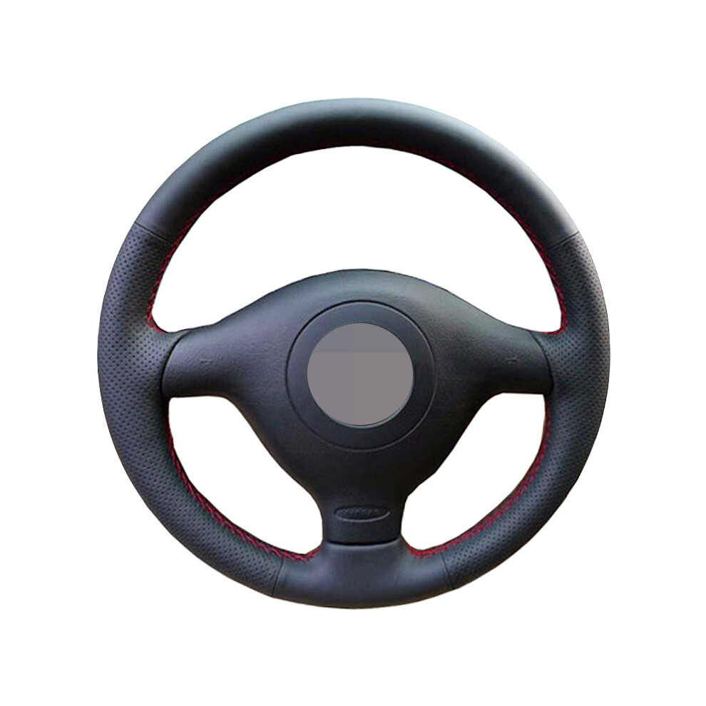 (Red Thread) Black Steering Wheel Cover Soft Artificial Leather Steering Wheel Cover-image-OPC-PDZNQGZ-NEW