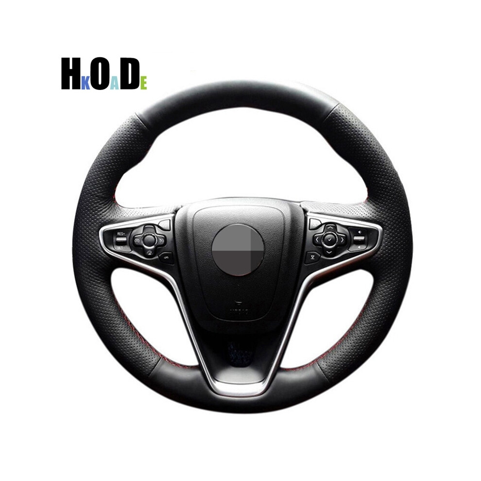 (Yellow Thread) Artificial Leather Steering Wheel Cover DIY Black Hand-sewing Car Steering-image-OPC-PDZNQNY-NEW