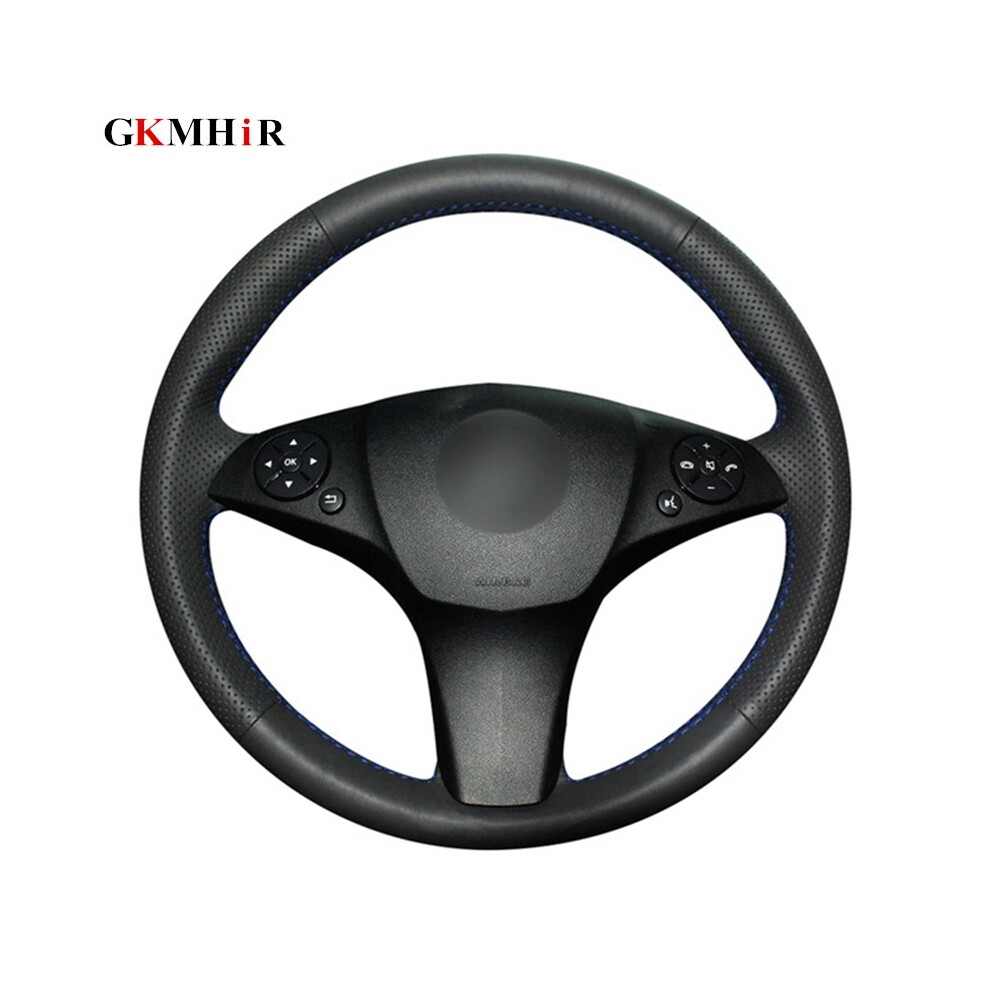 (Black Thread) Black Artificial Leather Car Steering Wheel Cover for Mercedes Benz C180-image-OPC-PDZNQPQ-NEW
