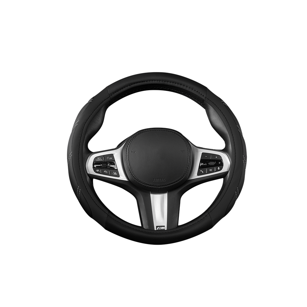 Maxpower (Black) Car Steering Wheel Cover Breathable Anti Slip Pu Leather Steering Covers