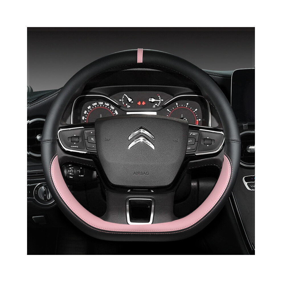 (PINK) D Type Steering Wheel Cover For Citroen C3 II III 2009 - 2019 2020 C3