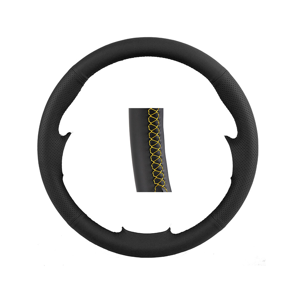 (Yellow line) Hand-stitched Artificial Leather Car Steering Wheel Cover For Peugeot-image-OPC-PDZNS6H-NEW