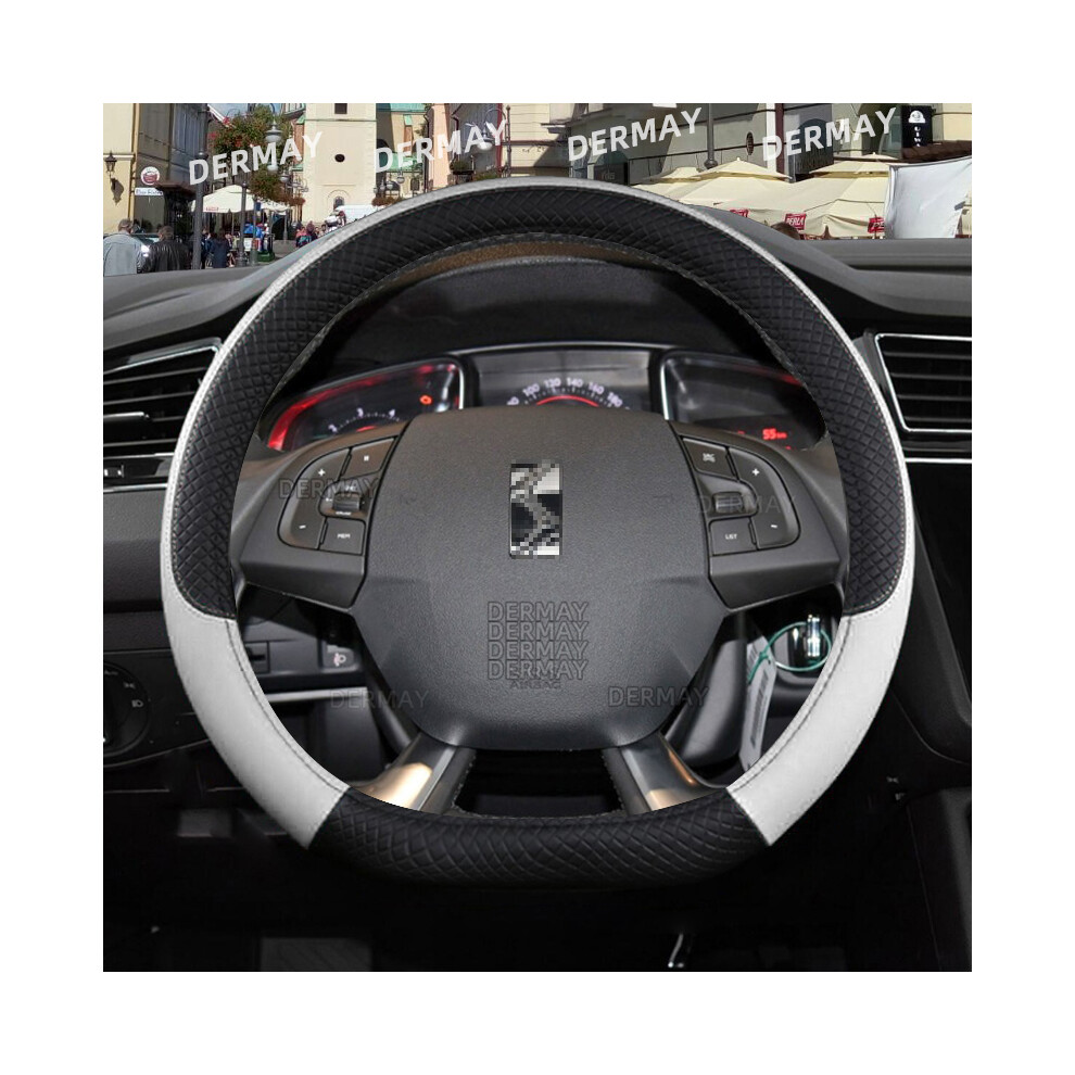 Maxpower (D Shape ) For Citroen Ds4 Ds5 Ds5 Ds 5Ls Ds6 Ds7 Ds9 Car Steering Wheel Cover Pu White