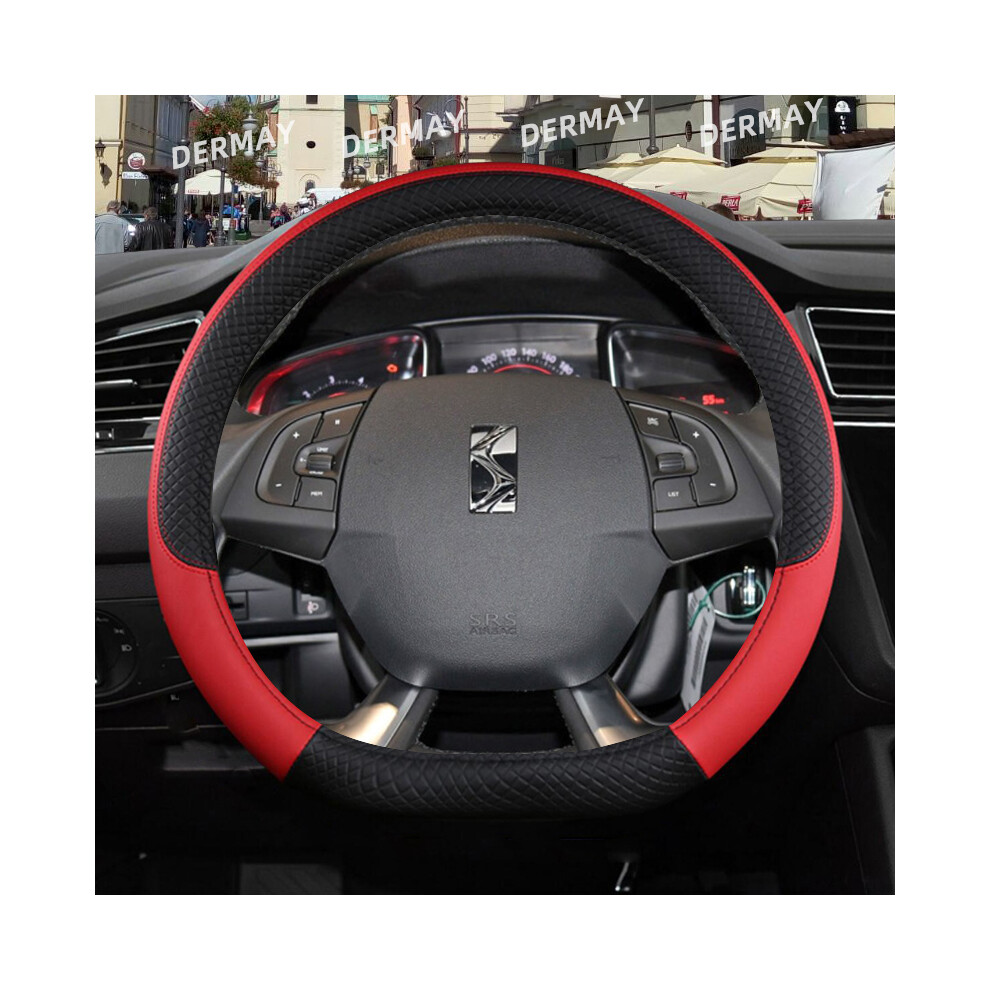 (D Shape ) For Citroen Ds4 Ds5 Ds5 Ds 5Ls Ds6 Ds7 Ds9 Car Steering Wheel Cover Pu Red 8293669640331
