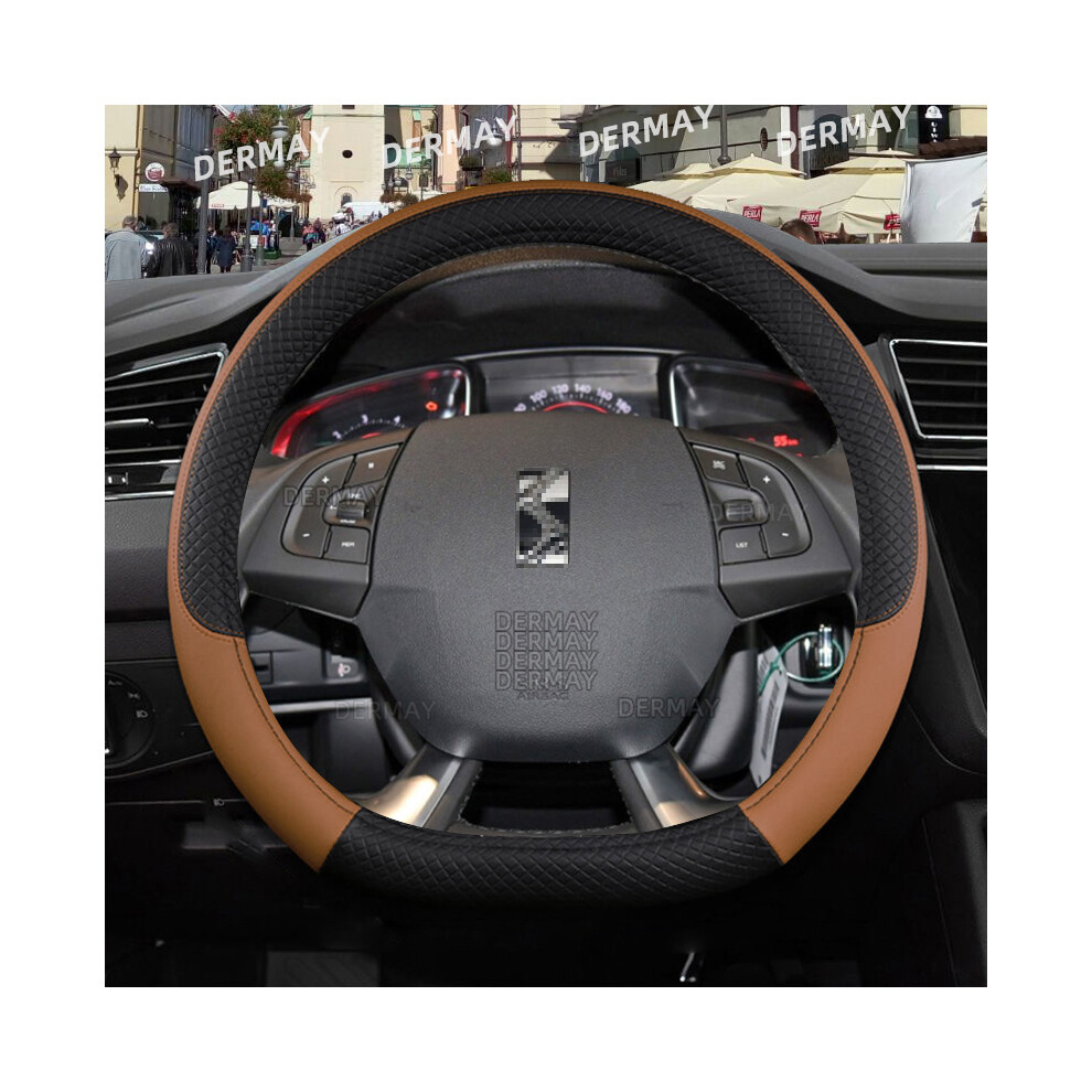 Maxpower (D Shape ) For Citroen Ds4 Ds5 Ds5 Ds 5Ls Ds6 Ds7 Ds9 Car Steering Wheel Cover Pu Brown