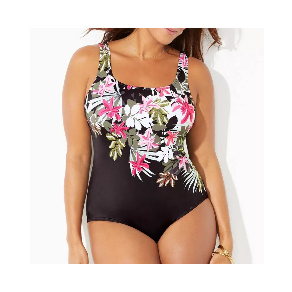 (05, M) Womens Bikini Ladies Tummy Control Monokini  Swimming Costume Swimsuit Plus Size