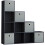 Vida Designs (Black, Grey) Durham 10 Cube Staircase Shelf Drawer + 5 Baskets 1