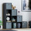 Vida Designs (Black, Grey) Durham 10 Cube Staircase Shelf Drawer + 5 Baskets 3