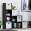 Vida Designs (Black, White) Durham 10 Cube Staircase Shelf Drawer + 5 Baskets 3