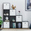 Vida Designs (Black, White) Durham 10 Cube Staircase Shelf Drawer + 5 Baskets 6