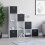 Vida Designs (White, Black) Durham 10 Cube Staircase Shelf Drawer + 5 Baskets 3