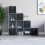 Vida Designs (Grey, Black) Durham 10 Cube Staircase Shelf Drawer + 5 Baskets 6