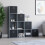 Vida Designs (Grey, Black) Durham 10 Cube Staircase Shelf Drawer + 5 Baskets 3