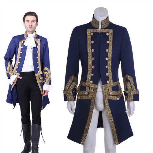(M) Men's Victorian Colonial Military Uniform Tailcoat