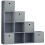 Vida Designs (Grey, Grey) Durham 10 Cube Staircase Shelf Drawer + 5 Baskets 1