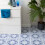 EZRA BLUE peel and stick vinyl floor tiles (30.48cm x 30.48cm) 6