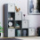 Vida Designs (Grey, White) Durham 10 Cube Staircase Shelf Drawer + 5 Baskets 3